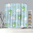 thumbnail image 5 of Frog Shower Curtain for Kids Childern Blue Funny Cartoon Shower Curtain Set Waterproof Fabric Bathroom Curtain with 12 Hooks 72x72 Inches(Cute Frog), 5 of 6