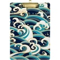 thumbnail image 1 of FMSHPON Blue Ocean Wave Vintage Ocean Clipboard Hardboard Wood Nursing Clip Board and Pull for Standard A4 Letter 13x9 inches, 1 of 7