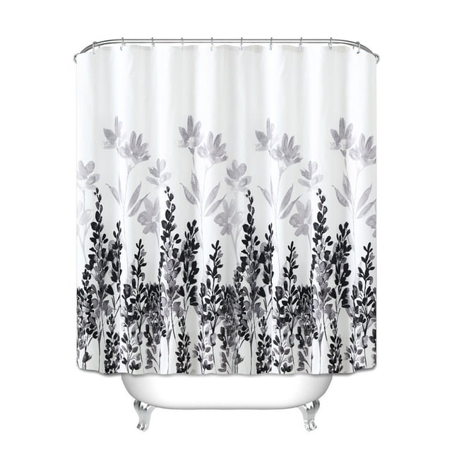 Crochets de Rideau de Douche Rideau de Douche en Tissu Rideau de Douche de Salle de Bain Polyester Rideaux de Cabine avec 12 Crochets pour Douches de Salle de Bain, Baignoires Rideaux de Douche pour Salle de Bain