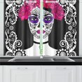 thumbnail image 2 of CADecor Sugar Skull Dia De Los Muertos Window Treatment Panel Curtains Window Curtain Kitchen Curtain,Two Piece 26x39 Inches, 2 of 4
