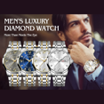 thumbnail image 3 of TAXAU Gold Sliver Mens Watches Diamond Watches For Men Big White Dial Watches Gold Sliver Stainless Steel Strap Watches Men Day Date Watches Waterproof Watches Dress Watches Business Casual Watches, 3 of 10