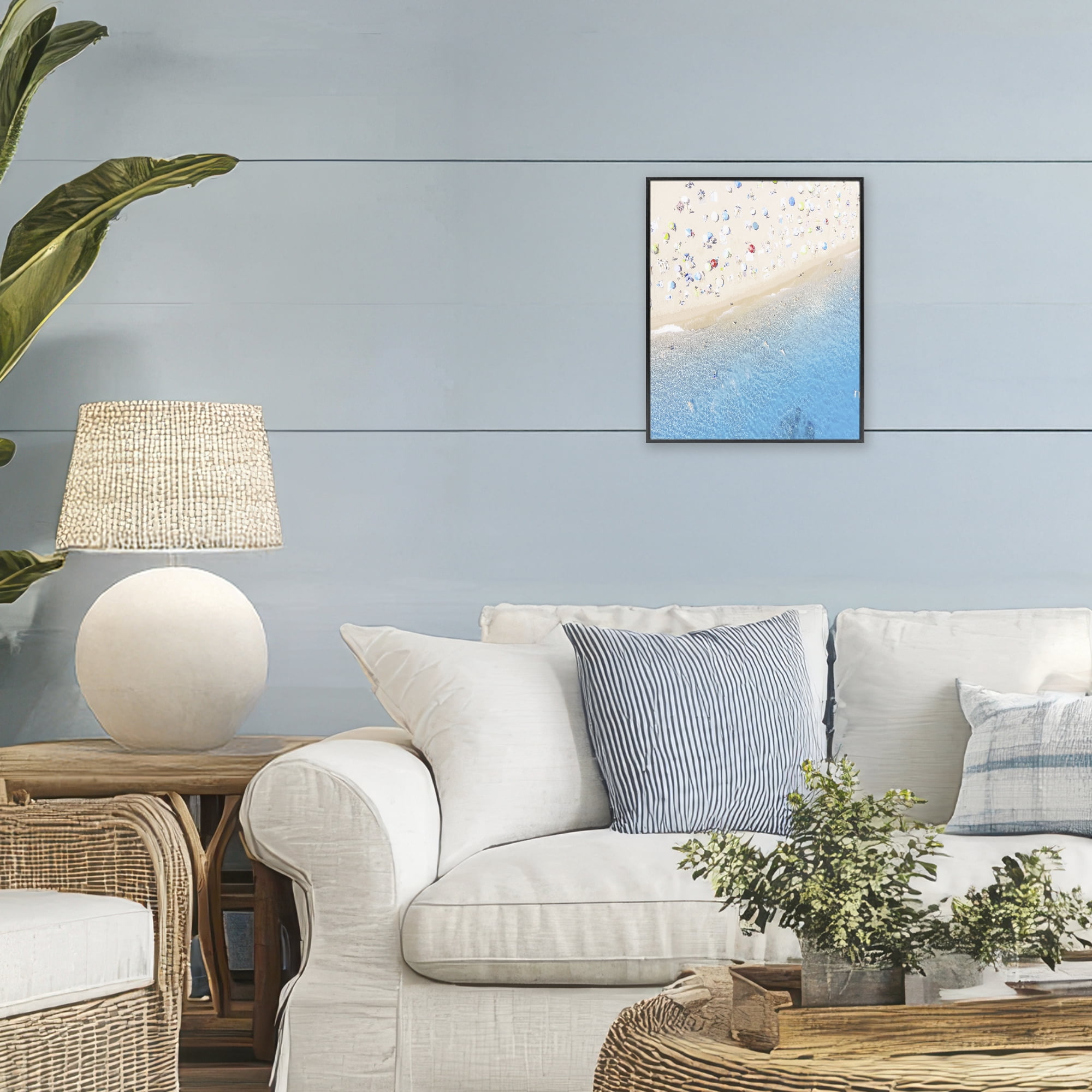 Stupell Industries Happy Beach in Summer Black Framed Giclee Art, design by Leah Straatsma