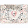 thumbnail image 1 of Metal Light Switch Plate Outlet Cover (Welcome Vine - Triple Toggle), 1 of 2