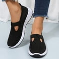 thumbnail image 4 of Pandaie Orthopedic Shoes for Women Wide Width Breathable Walking Slip on Sneakers Comfortable Arch Support Nurse Shoes Black Size 6, 4 of 9