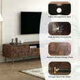 thumbnail image 6 of Mid Century TV Stand for TVs up to 85", 78.7 Inch Media Console with 2 Drawers & Storage, Entertainment Center for Living Room, Dark Brown, 6 of 9