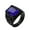 Black-Dark Blue stone, variant on Men's Stainless Steel Vintage Gemstone Ring Engraved Flower Design Silver Plated, Black Stone Size 13