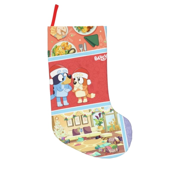 Defioc Bluey for Christmas Stockings 18" Personalized Holiday Stocking for Family, Farmhouse Decor, Xmas Tree Decoration, 1 Pack