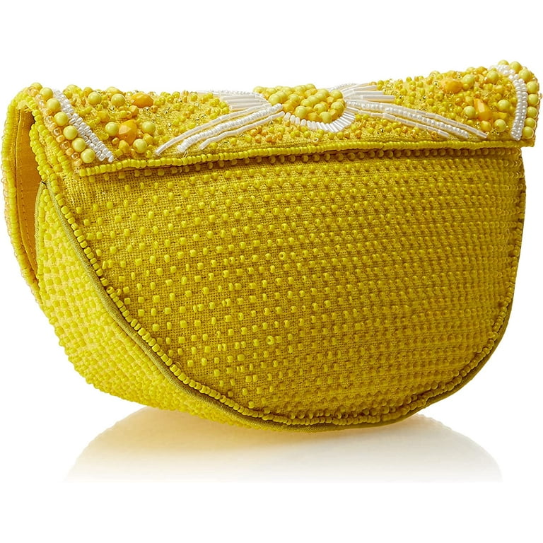 Mary Frances Beaded Tart Lemon Handbag, Yellow Fruit Design Mary Frances Beaded Tart Lemon Handbag, Yellow Fruit Design