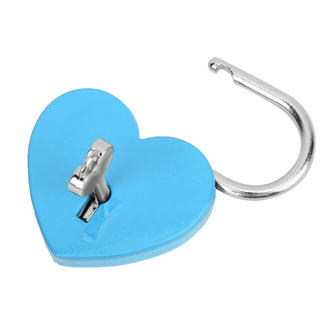 Heart Lock, Compact Practical With Key For Small Luggage For Diary For Jewelry Box Blue