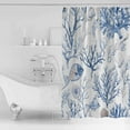 thumbnail image 4 of Extra Long Shower Curtain 72x84 Inch, Summer Coral Shower Curtain Waterproof Bathroom Decor Ocean Fish Blue Shell Beach Animal Fabric Bath Curtain Set Accessories with Hooks, 4 of 6