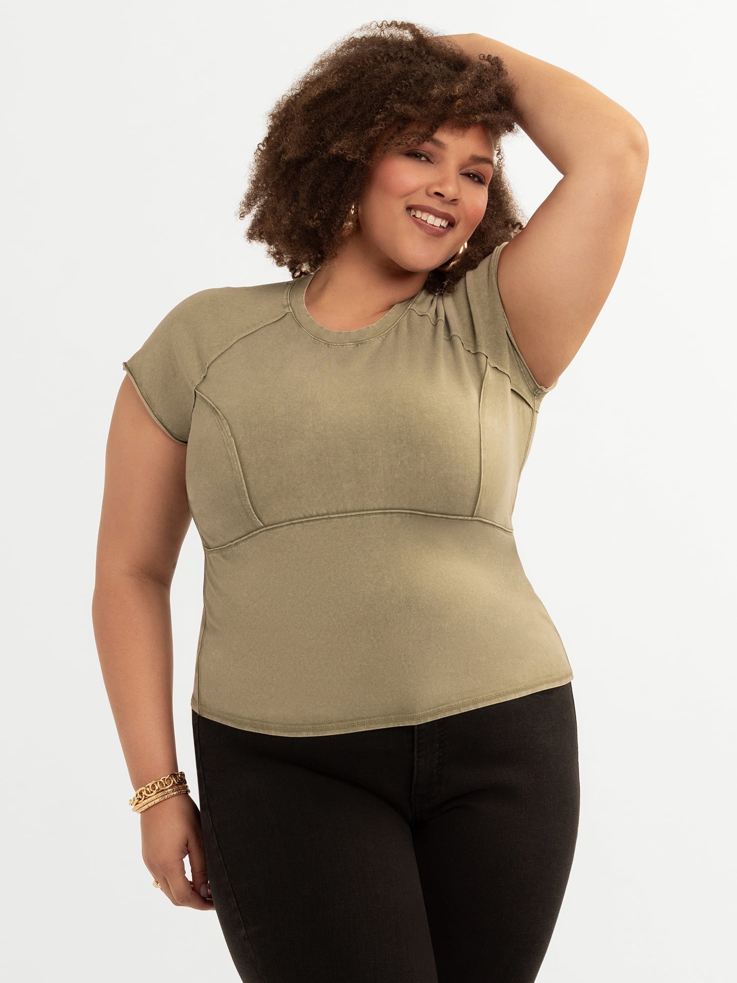 Jessica Simpson Women's Plus Eydie Tee, Sizes 0X-4X