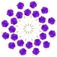 thumbnail image 1 of Uxcell 48-Pack Insignias de Flor para Hombres, Pin de Rosa de Hoja Dorada para Boutonnieres de Novio para Boda/Baile/Fiesta [Púrpura Profundo], 1 of 7