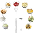 thumbnail image 3 of spumador de leche electrico, Agitador electricoa recargable por USB, Batidora de mano, Batidores de acero inoxidable y 3 velocidades ajustables para café, Café con leche, Capuchino, (Negro), 3 of 5