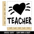 thumbnail image 2 of Teacher Love Heart Square Rubber Stamp Stamping Scrapbooking Crafting - Large 2.75in, 2 of 7