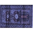 thumbnail image 1 of Ahgly Company Machine Washable Indoor Rectangle Persian Blue Traditional Area Rugs, 7' x 10', 1 of 4