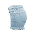 thumbnail image 3 of Aayomet Shorts Athlétiques pour Femmes avec Poignets à Franges Super Courts en Denim (Bleu Clair, L), 3 of 5