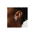 thumbnail image 4 of 1/3 Carat (Ctw) Natural Blue Sapphire Hoop Earrings in 14K White Gold with Diamonds 1/4 Carat (Ctw), 4 of 5