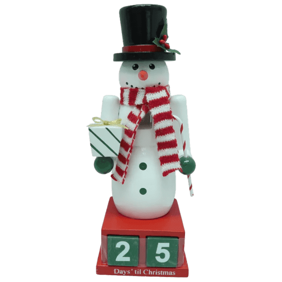 St. Nicholas Square Wood Nutcracker Countdown Decor - Snowman Design