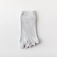 thumbnail image 1 of Spring Summer Sports Five-Fingered Socks Women'S Mid-Tube Cotton Sock Absorb Sweat And Deodorant Mesh Breathable Split-Toe Socks Grey One Size, 1 of 6