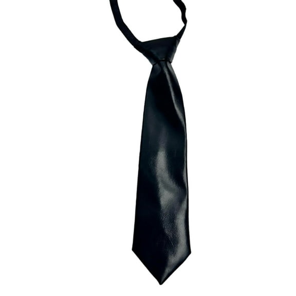 Yokua Campus Preppy Necktie Faux Leather Harajuku Vintage Pre Tied Neck Tie for Women