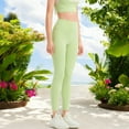 thumbnail image 2 of High Waist Seamless Full-Length Leggings with Stretchy Comfort Fit- Small, Green, 2 of 6