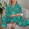 thumbnail image 6 of Fuzoiu Boho Dreamcatcher Print Women's Long-Sleeved Pajama,Lounge Button Down Nightwear,Womens Notch Collar Pajama Set-XX-Large, 6 of 7