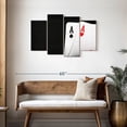thumbnail image 3 of Elephant Stock Ace Playing Cards Wall Art - Horizontal Multi Panel Canvas - Living Room Wall Decor - Hobbies And Lifestyle Multi Panel - Black And White Decor - 43" x 27", 3 of 8