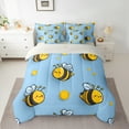 thumbnail image 2 of Manfei Funny Bee Bedding Comforter Set 7 Pieces for Kids Boys Girls, Kawaii Animal Queen Bedding Sets, Cute Wildlife Queen Sheet Sets, Microfiber Bedroom Decor, 2 of 8