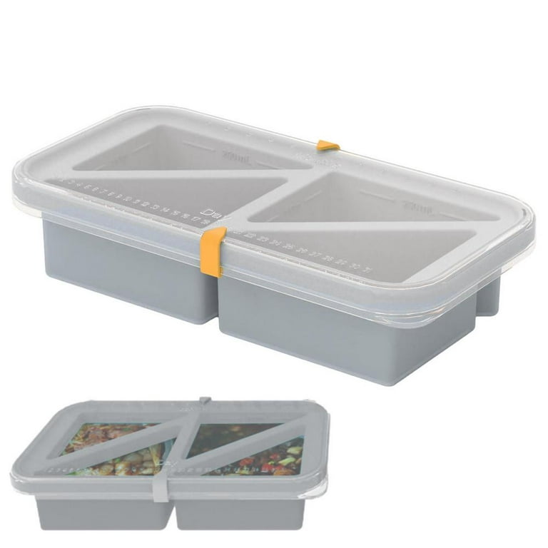 Silicone Freezing Tray, 4-Grids Extra-Large with Lid for Sauce