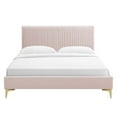 thumbnail image 5 of Modway Peyton Performance Velvet Queen Platform Bed in Pink, 5 of 10