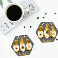 thumbnail image 4 of Yiaed Bee Kind Print Leather Coasters for Drinks - Cup Coasters Coffee Table Kitchen Table Bar, Home & Office Gifts Handmade Drink Coasters-Hexagon, 4 of 6