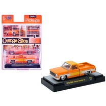 1976 GMC Sierra Grande 15 Pickup Truck Orange and white with Orange Interior Limited Ed 1/64 Diecast Model Car by M2 Machines
