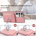 thumbnail image 6 of TECH CIRCLE Case for Samsung Galaxy S22 Ultra 6.8", [Built-in 2 Micro-SIM Card Slots] Slim Soft Shockproof Protective Cover with Ring Holder Stand + Card Holder Pocket + Eject Pin Holder - Pink, 6 of 8