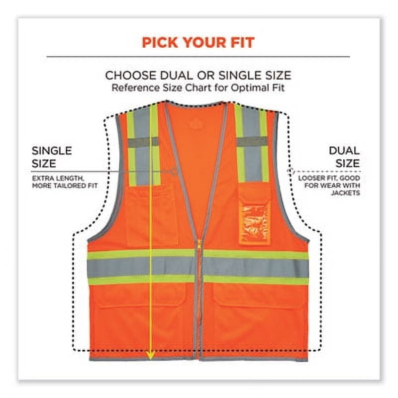 Ergodyne GloWear® 2-Tone Mesh Hi-Vis Type-R Class 2 Safety Vest, 4X, Orange