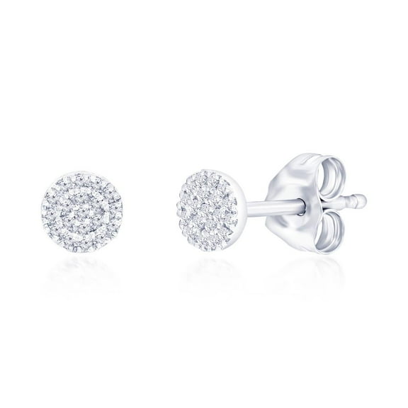 Real Diamond Earrings for Women - Round Halo Diamond Earrings for Women - Diamond Stud Earrings - Diamond Earrings for Women - Diamond Earrings (38 Stones)
