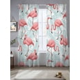 thumbnail image 2 of Pink Flamingo Sheer Curtains 96 Inch Length 2 Panels Set Window Treatments, Blue Summer Tropical Plants Leaves Rod Pocket Semi Curtains for Living Room/Bedroom/Kitchen Décor, 104"W x 96"L, 2 of 7