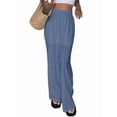 thumbnail image 4 of Women Wide Leg Trousers Embroidered Lace Eyelet Baggy Pants Dressy Trendy Beach Palazzo Pants, 4 of 9