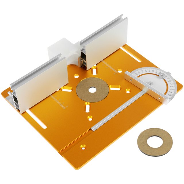 Router Table Insert Plate 9.4 x 7.9 x 0.2 Inch Aluminum Alloy Portable Milling Machine Flip Board with Clear Scale