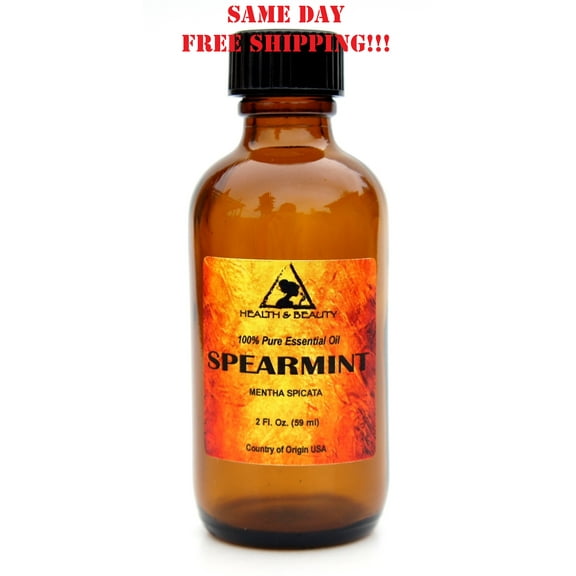 SPEARMINT ESSENTIAL OIL AROMATHERAPY NATURAL 100% PURE GLASS BOTTLE 2 OZ, 59 ml