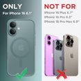 thumbnail image 2 of Magnetic Compatible with iPhone 16 Case, Upgraded [Full Camera Protection] [Compatible with MagSafe] Protective Translucent Matte Women Girl Phone Case Cover, Feiquan Green, 2 of 14