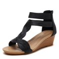 thumbnail image 3 of Sandalias Sandalias de cuña para Mujer Verano Tallas Grandes Zapatos de Mujer Delgados Zapatos Romanos con Cremallera Trasera, 3 of 4