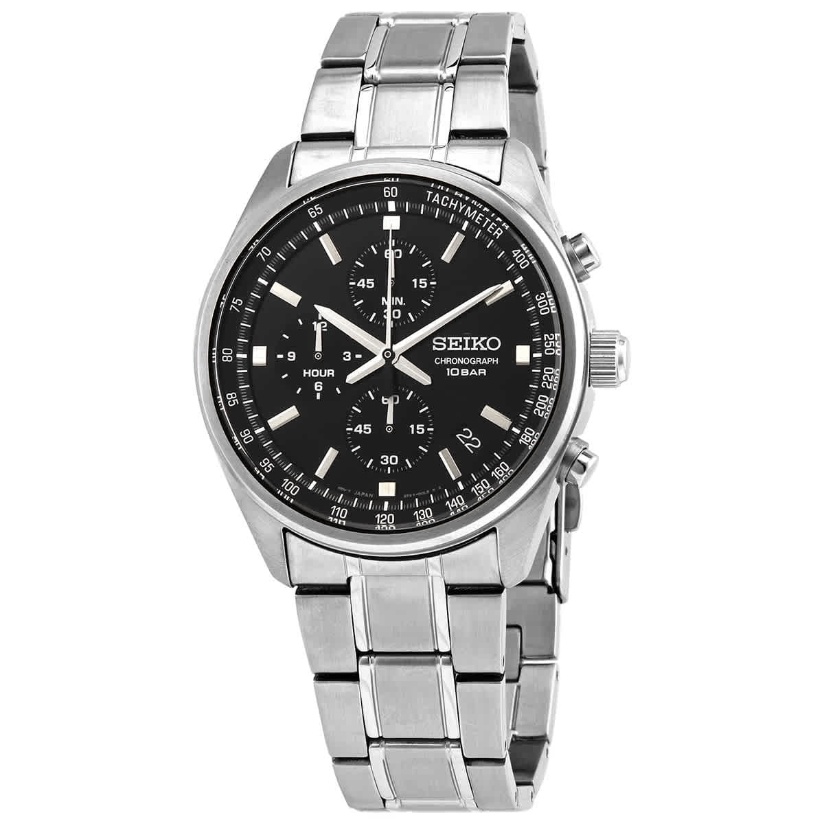 Seiko Chronograph Quartz Black Dial Men's Watch SSB379 - Walmart.com