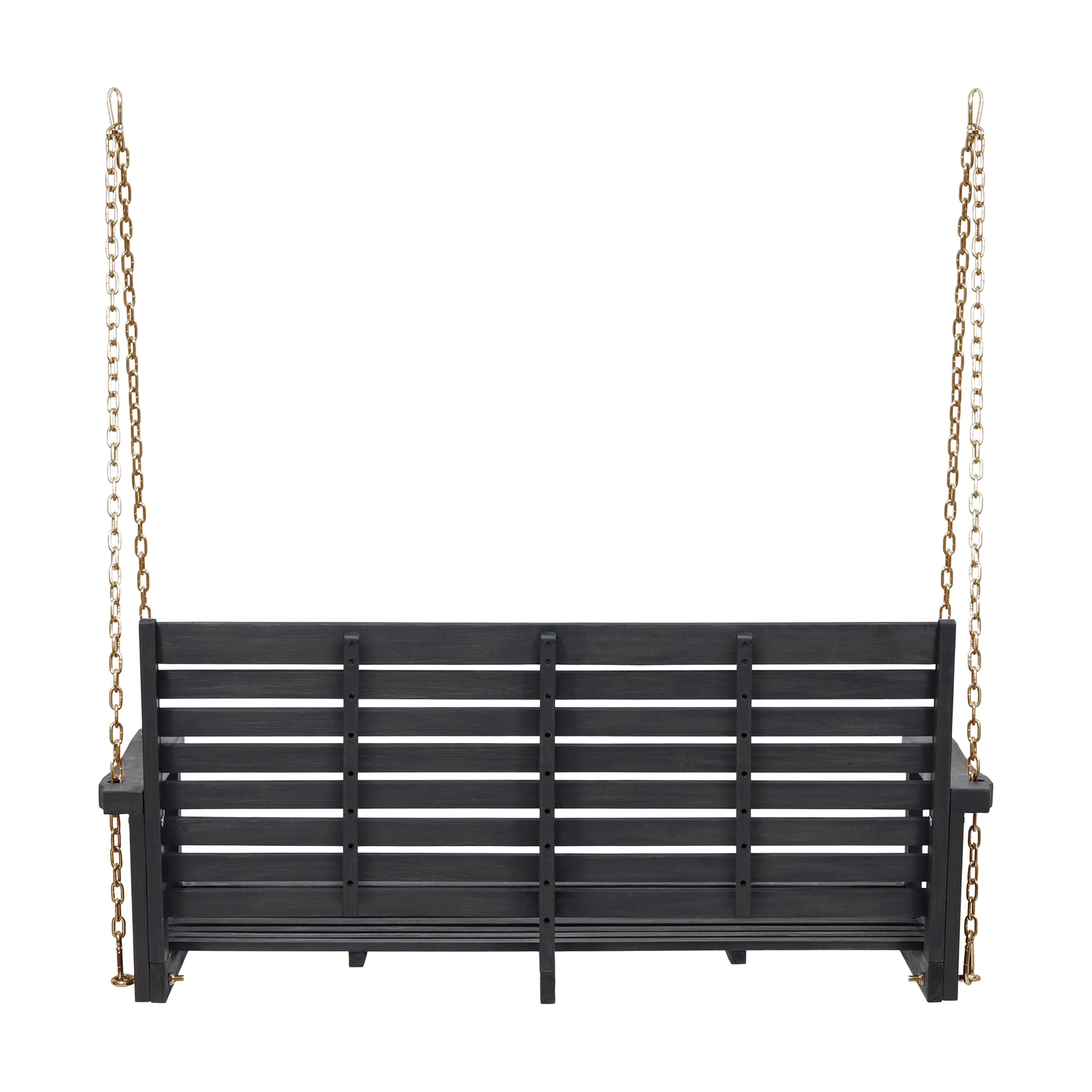 Ace Outdoor Aacia Wood Porch Swing, Dark Gray