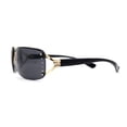 thumbnail image 4 of Womens Rhinestone Jewel Rimless Rectangle Designer Fashion Sunglasses Gold Black, 4 of 4