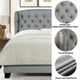 thumbnail image 5 of Gewnee Queen Size Upholstered Platform Bed Frame with Adjustable Wingback Headboard.Box Spring Required.Light Gray, 5 of 7