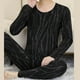 thumbnail image 5 of Conjuntos de ropa interior térmica para hombre, camiseta de manga larga con cuello redondo y doble cara de terciopelo alemán, pantalones largos con cintura elástica, conjuntos de ropa interior térmica, 5 of 6