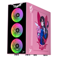 thumbnail image 2 of Gabinete Gamer XTREME PC GAMING D.VA Edition Media Torre ATX 600W 4 Fan Cristal Templado RGB Rosa, 2 of 6