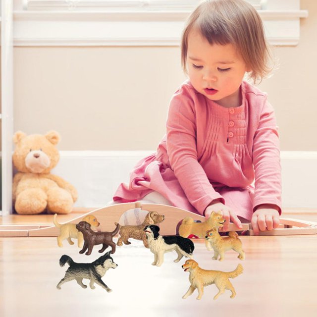 8 Uds Figuritas De Perro Playset Mini Figuras De Cachorro De Plástico Detalladas Realistas Adornos Para Tartas Regalo De Cumpleaños Para Niños ANGGREK Otros