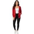 thumbnail image 3 of Women’s Lightweight Cotton Blend Zip Up Hoodie Jacket Red Large, 3 of 9