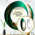 thumbnail image 3 of Designart "Vibrant Green and Gold Wave Break I" Abstract Round Mirror Wall Decor Modern - Large Green Round Bathroom Mirror - Round Mirror - 36" x 36", 3 of 6